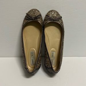 Jimmy Choo Metallic Gold Flats
